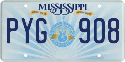 MS license plate PYG908