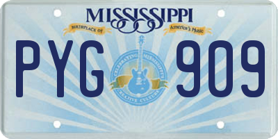 MS license plate PYG909