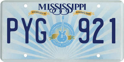 MS license plate PYG921