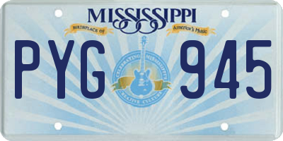 MS license plate PYG945