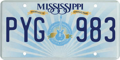 MS license plate PYG983