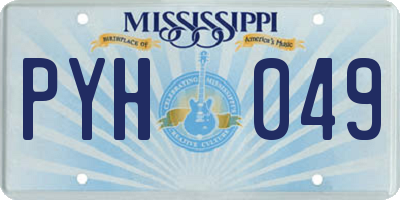 MS license plate PYH049