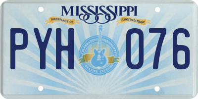 MS license plate PYH076