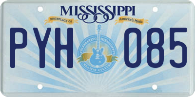 MS license plate PYH085