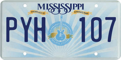 MS license plate PYH107