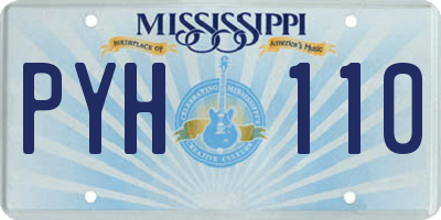 MS license plate PYH110