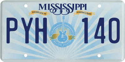 MS license plate PYH140