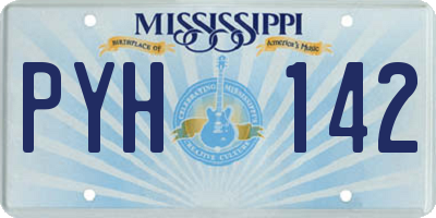 MS license plate PYH142