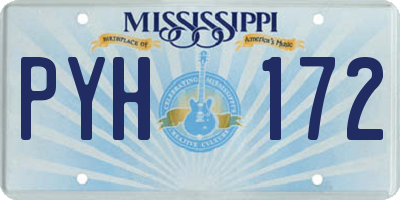 MS license plate PYH172