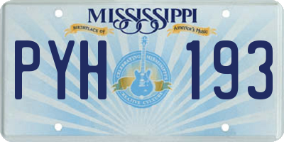 MS license plate PYH193
