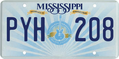 MS license plate PYH208