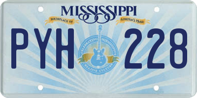 MS license plate PYH228