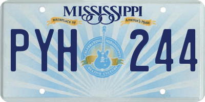 MS license plate PYH244