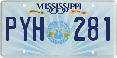 MS license plate PYH281