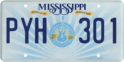 MS license plate PYH301