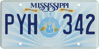 MS license plate PYH342