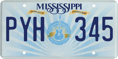 MS license plate PYH345