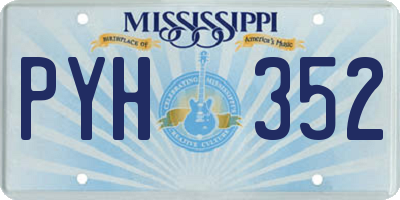 MS license plate PYH352