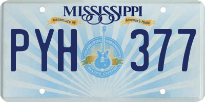 MS license plate PYH377