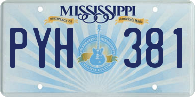 MS license plate PYH381