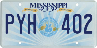 MS license plate PYH402