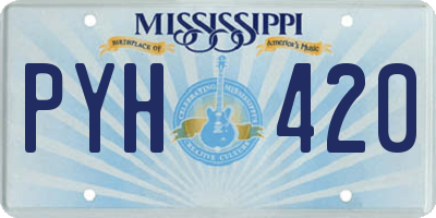 MS license plate PYH420