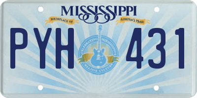 MS license plate PYH431