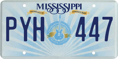 MS license plate PYH447