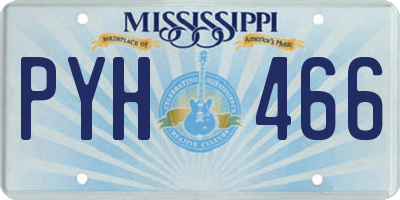 MS license plate PYH466