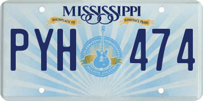 MS license plate PYH474