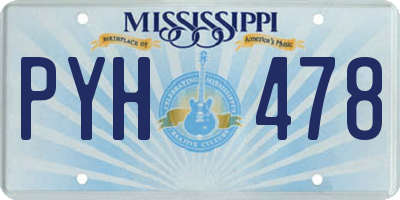MS license plate PYH478