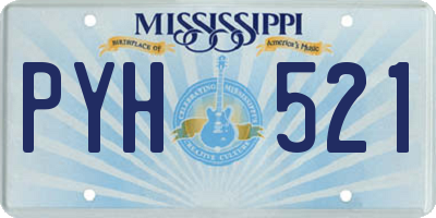 MS license plate PYH521