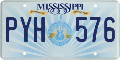 MS license plate PYH576