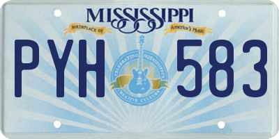 MS license plate PYH583