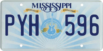 MS license plate PYH596