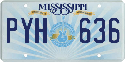 MS license plate PYH636