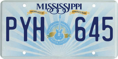 MS license plate PYH645