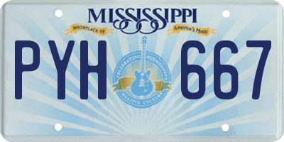 MS license plate PYH667