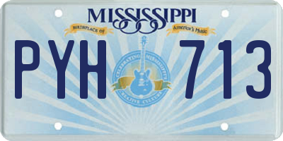 MS license plate PYH713