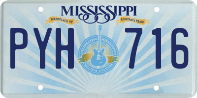 MS license plate PYH716
