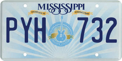 MS license plate PYH732