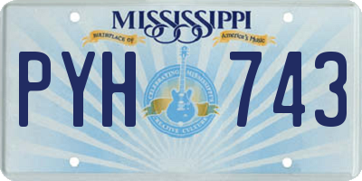 MS license plate PYH743