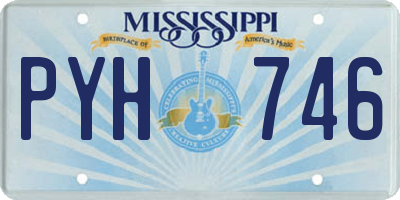 MS license plate PYH746