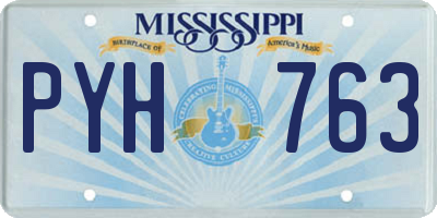 MS license plate PYH763