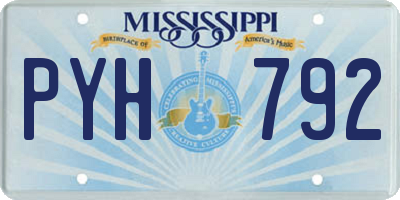 MS license plate PYH792