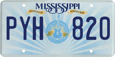MS license plate PYH820
