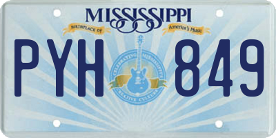 MS license plate PYH849