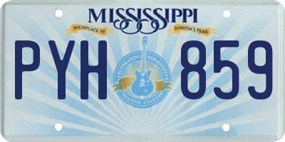 MS license plate PYH859