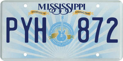 MS license plate PYH872