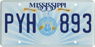 MS license plate PYH893
